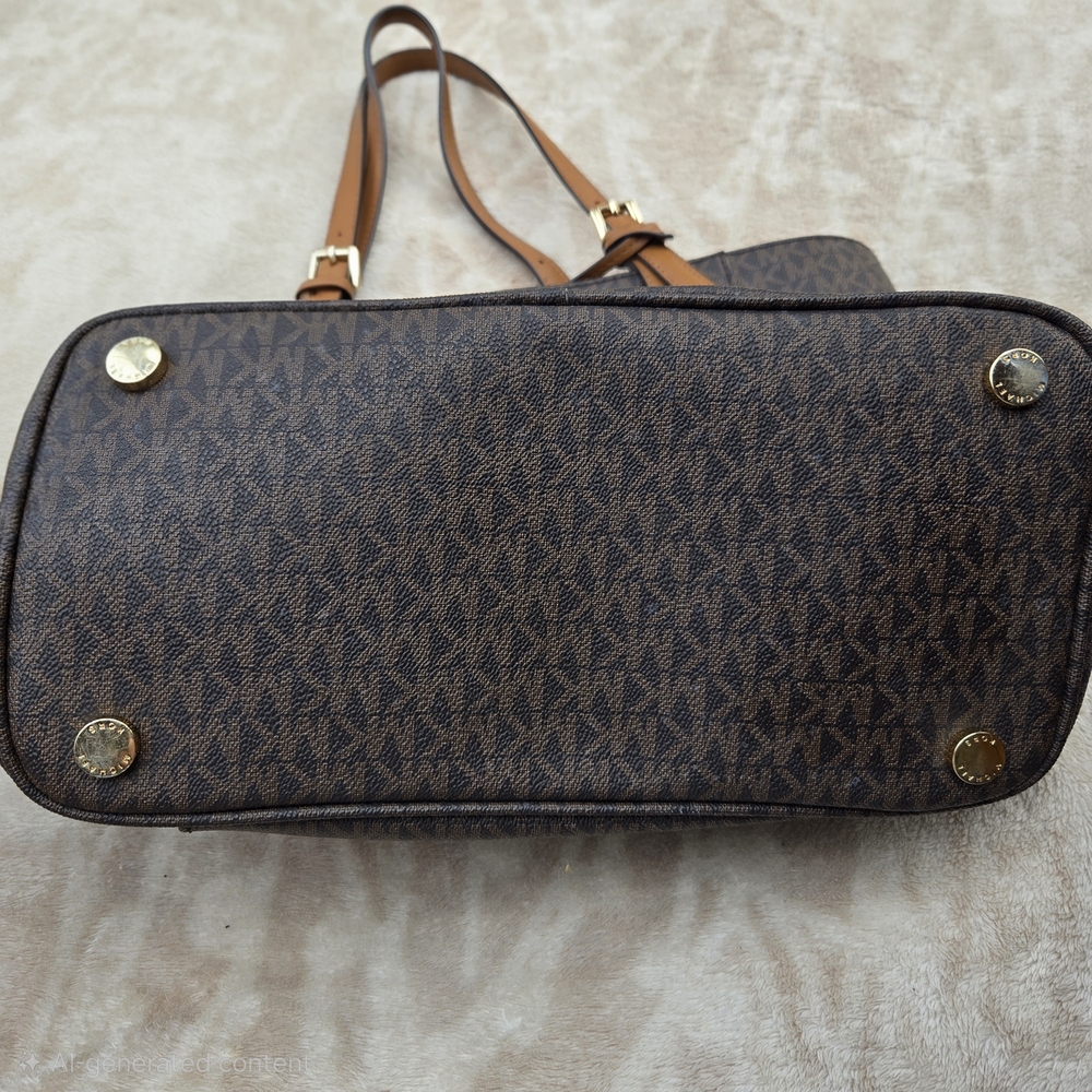 Michael Kors Brown MK Logo Tote Bag - Picture 7 of 11